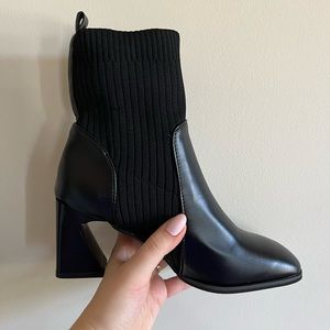 NEWBELLA square toe black boots. Size 8, but run small. Brand new, never worn.